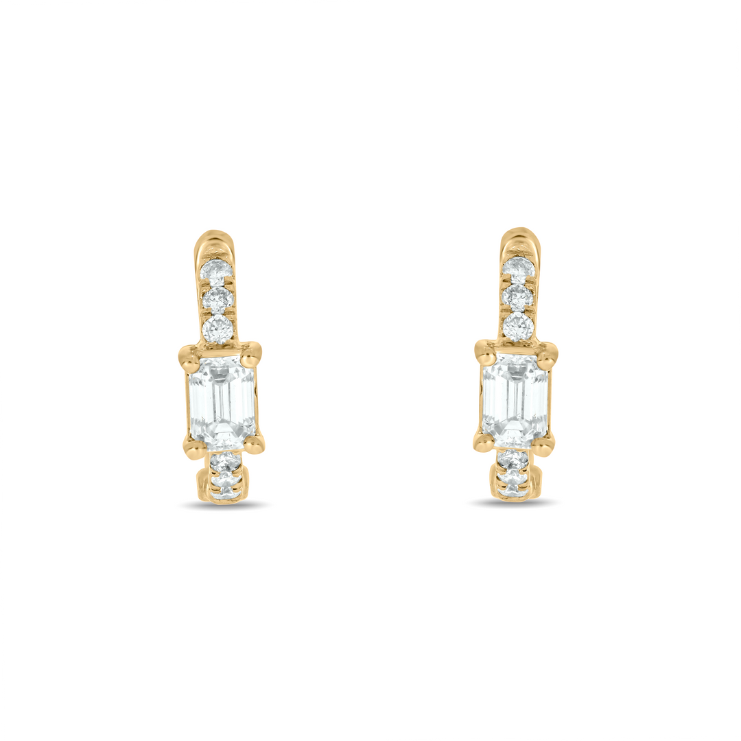 14k Gold Diamond Huggies.