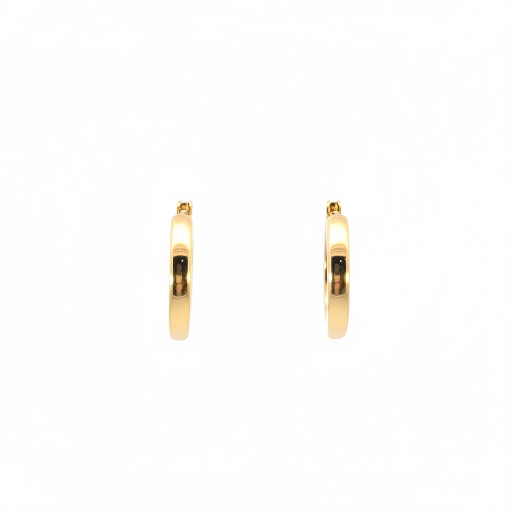 EHF57616. 14k Solid Yellow Gold Diamond Huggie Hoop Earrings