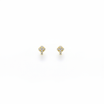 Load image into Gallery viewer, ER427136. 14k Solid Gold Diamond and Gemstone Cross Stud Earrings