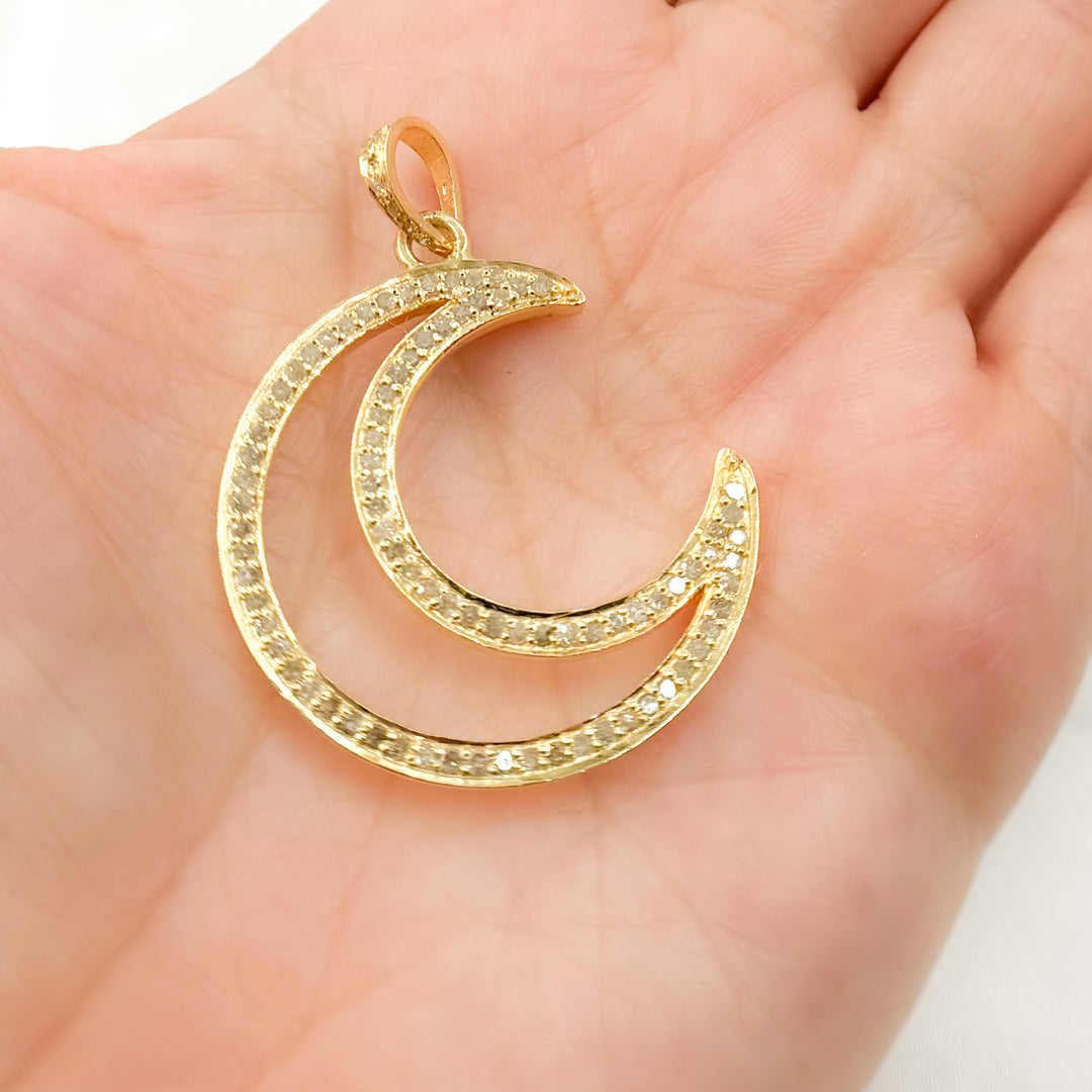 DP347. Diamond Sterling Silver Moon Pendant