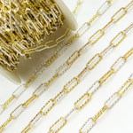Load image into Gallery viewer, Gold Plated 925 Sterling Silver Diamond Cut Paper Clip Chain. V9GS
