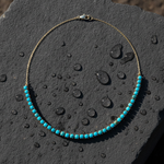 Load image into Gallery viewer, NFZ72587TQ. 14K Solid Gold Turquoise Fancy Necklace