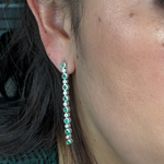 Load image into Gallery viewer, 14k Solid Gold Diamond and Emerald Circles Dangle Earrings. EFG52175EM
