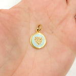 Load image into Gallery viewer, DC535A. Diamond Sterling Silver Round Heart Enamel Charm
