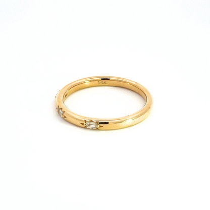 14K Solid Gold Diamond Baguette Ring.