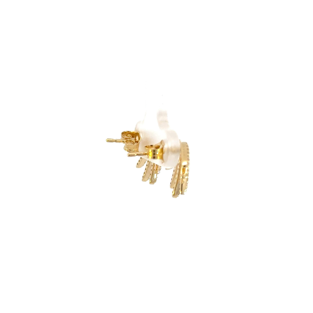 EFF51683Y. 14k Solid Gold Diamond Rays Studs