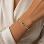 Load image into Gallery viewer, BNJ68672. 14K Solid Gold Diamond &amp; Gemstone Bangle