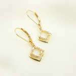 Load image into Gallery viewer, 14K Solid Gold and Diamonds Rhomb Dangle Earrings. EFC51728
