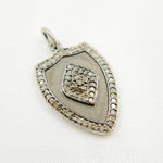 Load image into Gallery viewer, DP250. Diamond &amp; Sterling Silver Shield Shape Pendant
