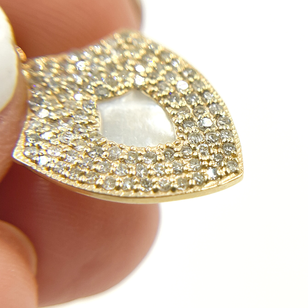 Shop Now 14K Solid Gold Shield Pendant