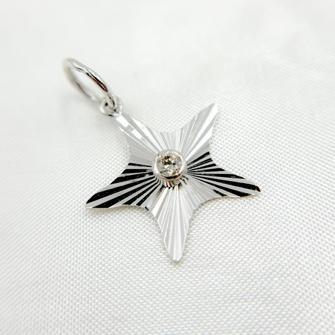 KG267. 14K Solid Gold Diamond Star