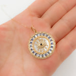 Load image into Gallery viewer, Shop Now 14K Gold Round Eye Pendant