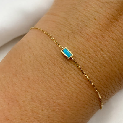CB96328. 14k Solid Gold Gemstone Bracelet