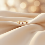 Load image into Gallery viewer, RAB02560. 14K Solid Gold Diamond and Gemstone Flower Ring