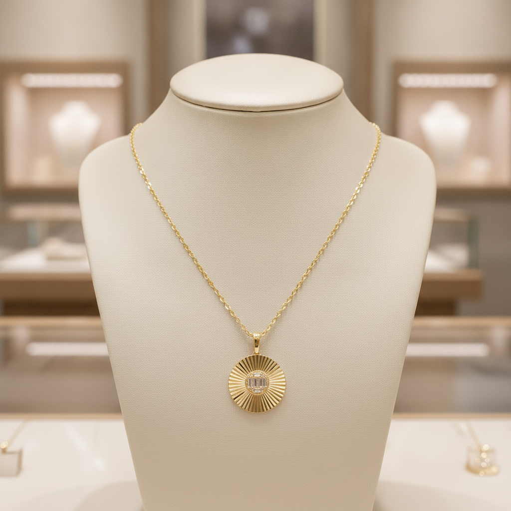 PFB33147. 14K Solid Gold Diamond Necklace