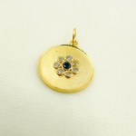 Load image into Gallery viewer, 14K Solid Gold Diamond Charm with Flower in the Center. GDP253
