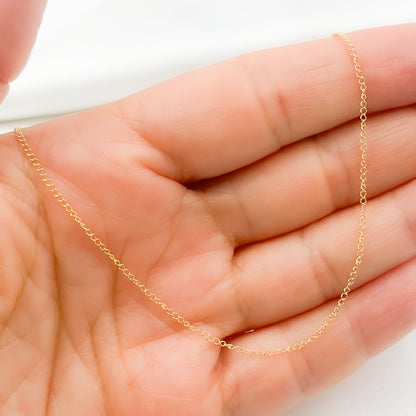 14K Solid Gold Cable Necklace