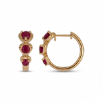 Load image into Gallery viewer, EHZ57588. 14K Solid Gold Fancy Gemstone Hoops
