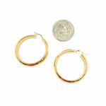 Load image into Gallery viewer, GER154. 14K Solid Gold Hollow Hoop Earrings