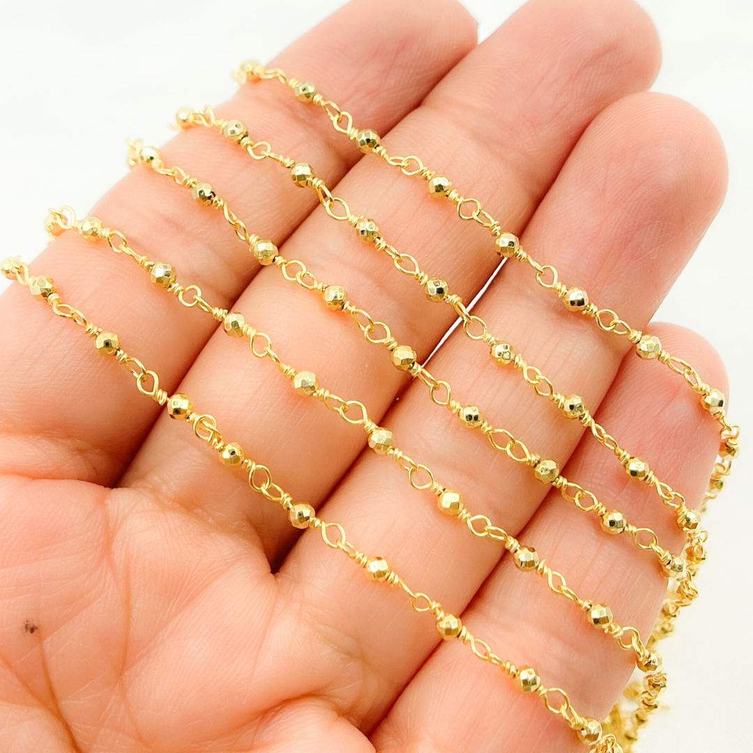 GPR5. Gold Pyrite Gold Plated Wire Chain