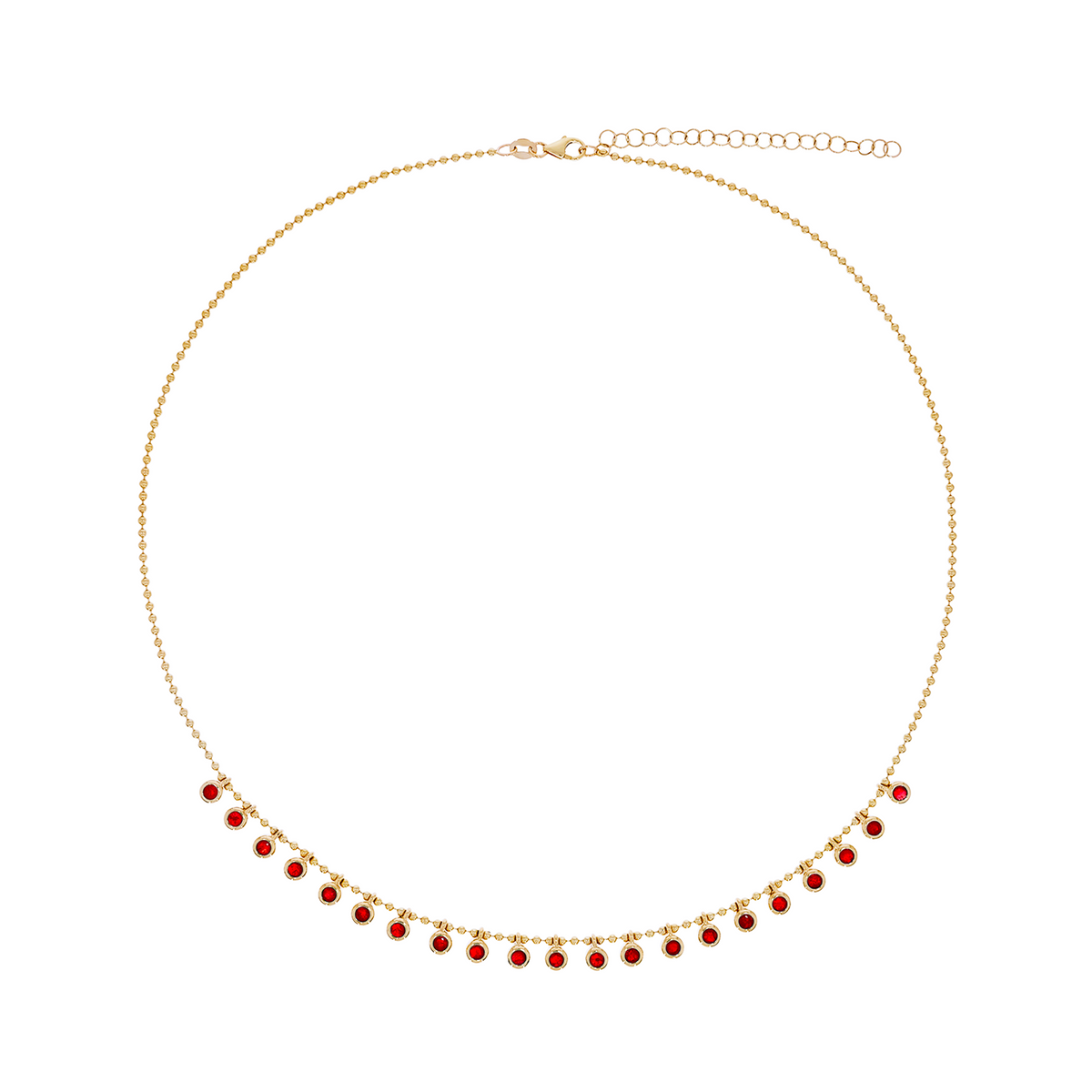 Shop Now 14K Solid Gold Ball Gemstone Necklace