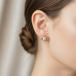 Load image into Gallery viewer, EFZ52004BS. 14K Solid Yellow Gold Diamond Eye Studs