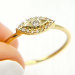 Load image into Gallery viewer, 14K Solid Gold Diamond Evil Eye Ring. RFB16973
