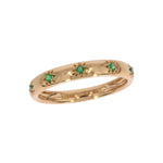 Load image into Gallery viewer, RAZ01551EM. 14K Solid Gold Emerald Stars Band Ring