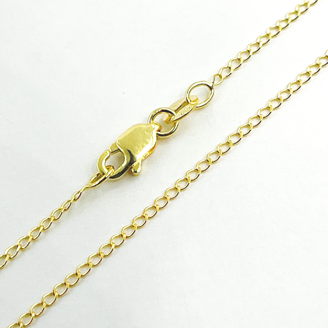 030GLBPT2. 14K Solid Gold Long Curb Chain