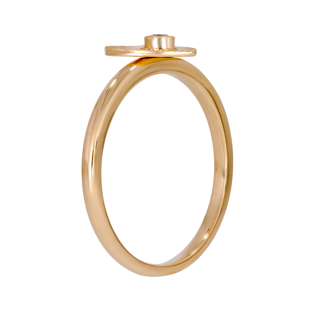 14K Solid Gold Diamond Heart Rings