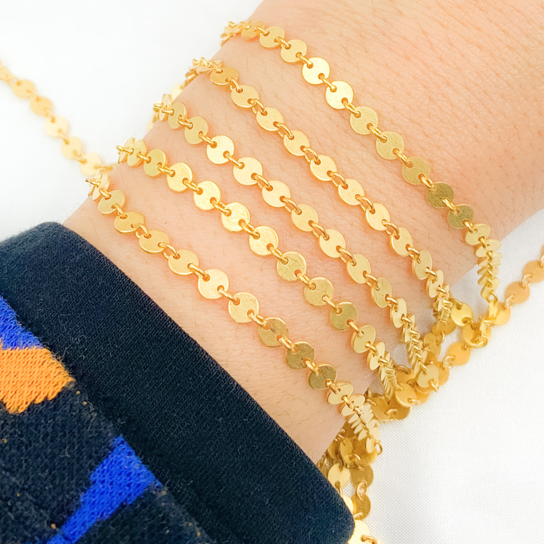 Gold Plated 925 Sterling Silver Disc Chains