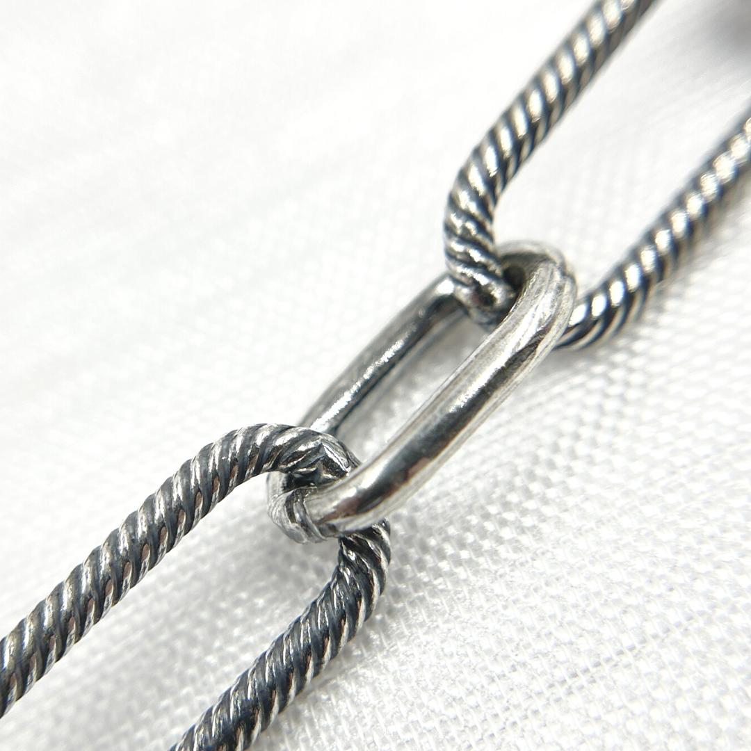 Oxidized 925 Sterling Silver Paperclip Chain. V147OX