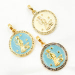 Load image into Gallery viewer, DP616A. Diamond Sterling Silver Round Virgo Zodiac Enamel Pendant
