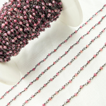 Load image into Gallery viewer, CQU24. Coated Red Quartz Wire Chain
