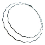Load image into Gallery viewer, SOW130BR. Black Rhodium Sterling Silver Snake Omega Necklace
