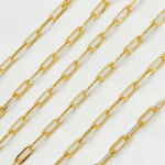 Load image into Gallery viewer, Gold Plated 925 Sterling Silver Diamond Cut Paperclip Chain. Z56GS
