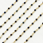 Load image into Gallery viewer, Coated Black Spinel Gemstone Faceted Rondel Wire Wrapped Chains. CBS02

