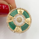 Load image into Gallery viewer, Buy Now 14K Gold Symbols Round Pendant
