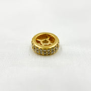 DC584. Diamond & Sterling Silver Spacer Bead