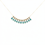 Load image into Gallery viewer, CN97255TQ6X4. 18K Solid Gold Diamond and Turquoise Necklace