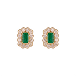 Load image into Gallery viewer, EFI54128. 14k Solid Gold Diamond and Gemstone Studs Earrings