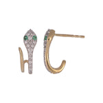 Load image into Gallery viewer, EFF53756EM. 14K Solid Gold Diamond and Emerald Earring