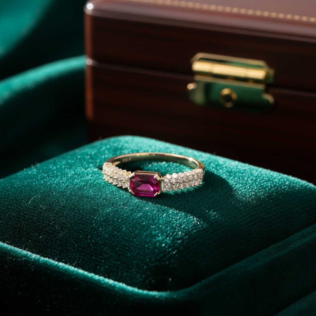 RN421923. 14K Solid Gold Diamond and Gemstone Ring