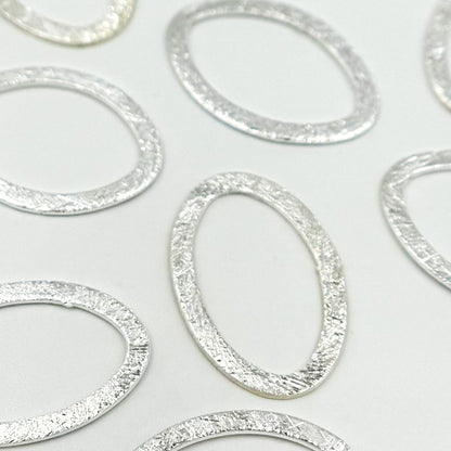 SSBS10. 25MM White Sterling Silver Brushed Marquis Connector