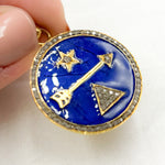 Load image into Gallery viewer, DP523A. Diamond Sterling Silver Round Enamel Pendant
