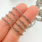 Load image into Gallery viewer, Y70OX. Oxidized 925 Sterling Silver Diamond Cut Marina Link Chain
