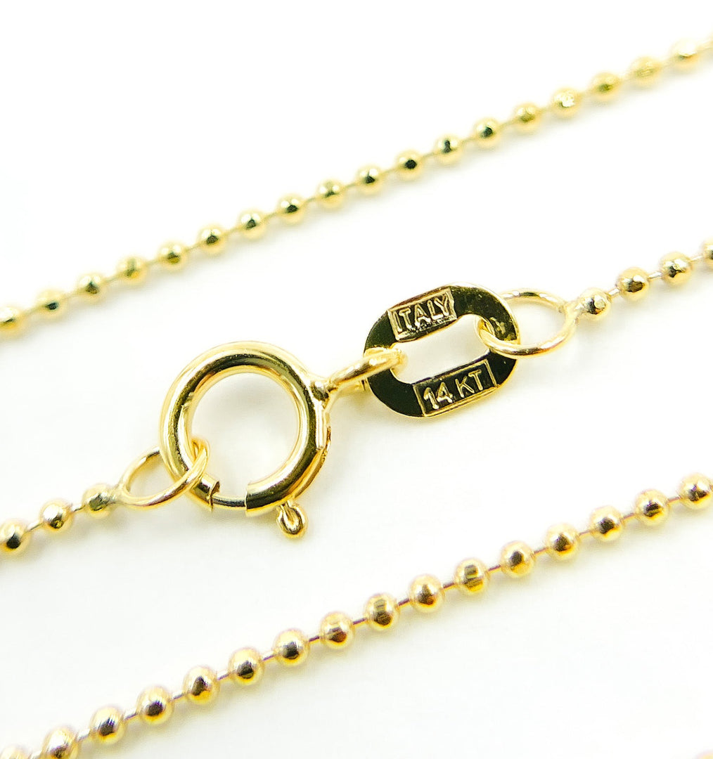 100KPLD. 14K Solid Gold Ball Chain