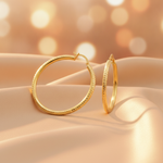 Load image into Gallery viewer, GER58. 14K Gold Hoop Earrings with Engraved Tornado Design