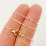 Load image into Gallery viewer, Z36GS2F. White Sterling Silver Chain with Gold Plated Cubes
