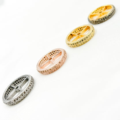 DC738. Diamond & Sterling Silver Spacer Bead